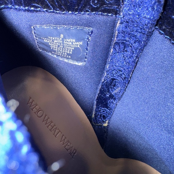 Who What Wear Navy Velvet Boots - Picture 6 of 10